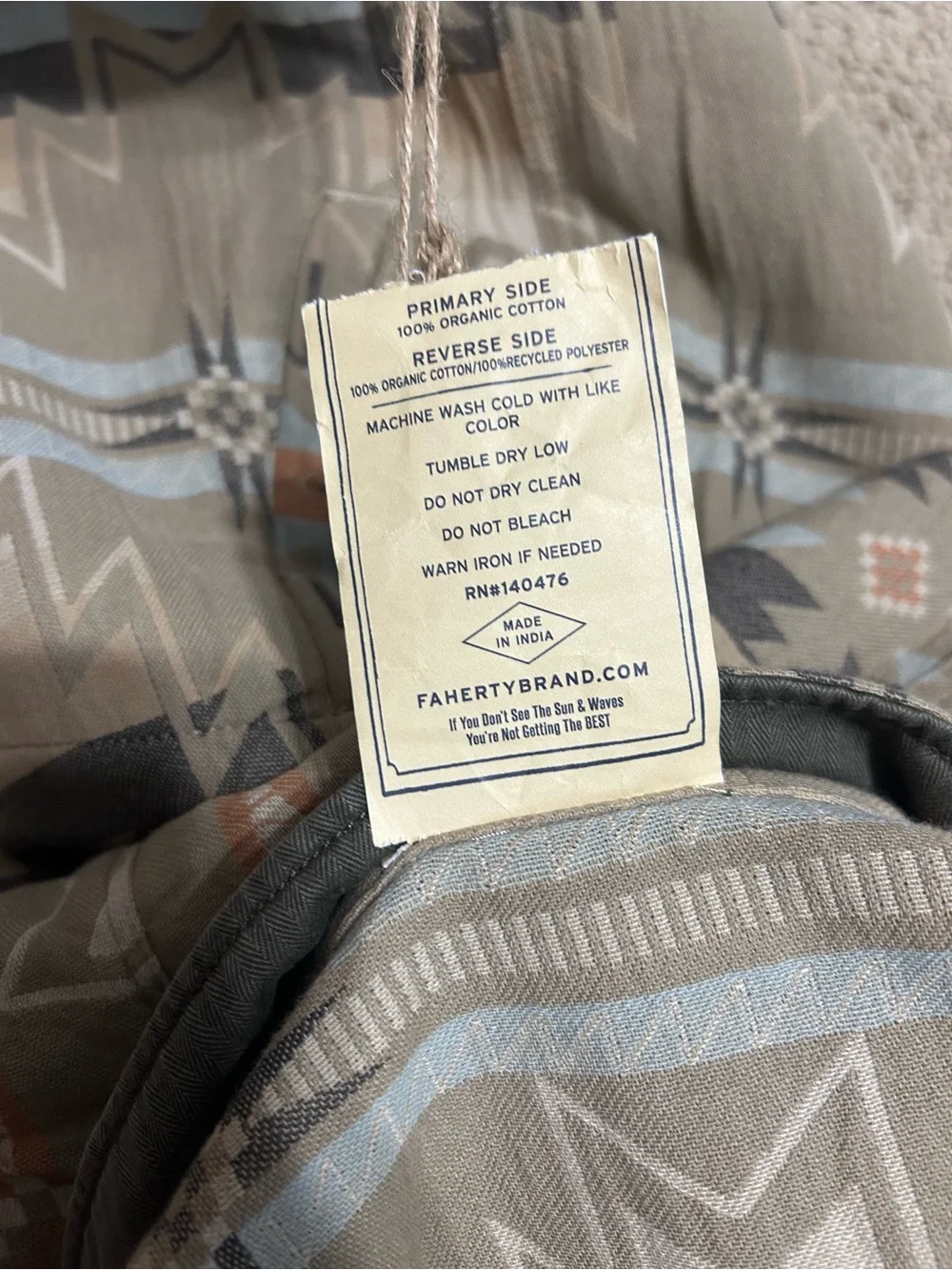 Faherty Doug Good Feather Reversible Bondi Jacket Prairie Olive Men's Medium